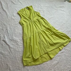 Neon Lime Green London Times Tiered Midi Dress Cocktail Dopamine Vibrant Spring